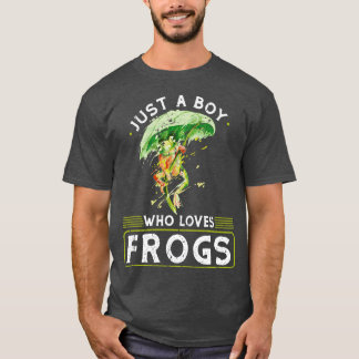 T-shirt Juste Un Garçon Qui Aime Les Grenouilles Cute Frog