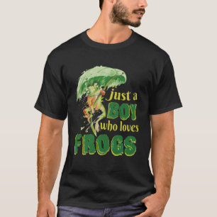 T-shirt juste un garçon qui aime les grenouilles pour les 