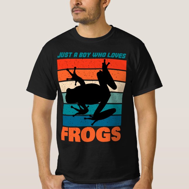 T-shirt Juste un garçon qui aime les grenouilles - Retro A (Devant)