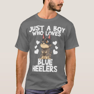 T-shirt Juste un garçon qui aime les Heelers Bleus