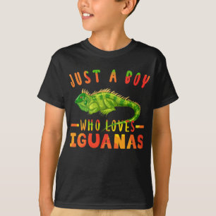 T-shirt Juste Un Garçon Qui Aime Les Iguanas Lizard Reptil