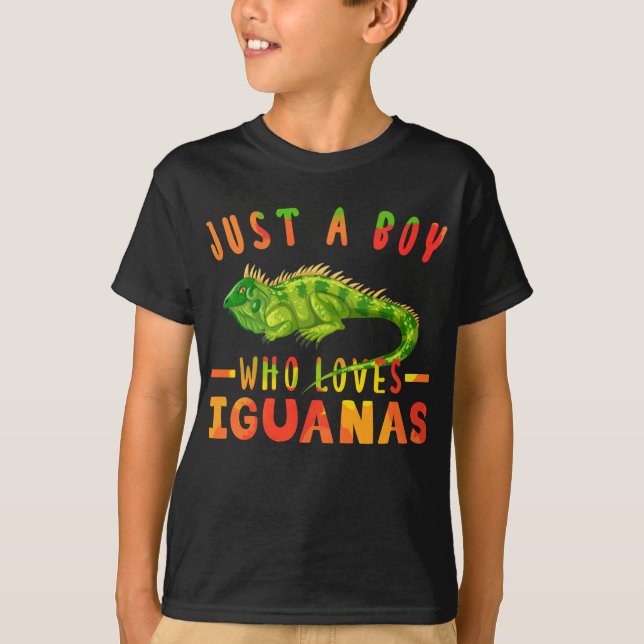 T-shirt Juste Un Garçon Qui Aime Les Iguanas Lizard Reptil (Devant)