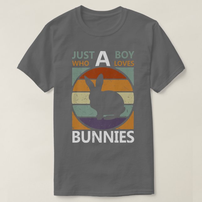 T-shirt Juste Un Garçon Qui Aime Les Lapins Retro Agricult (Design devant)
