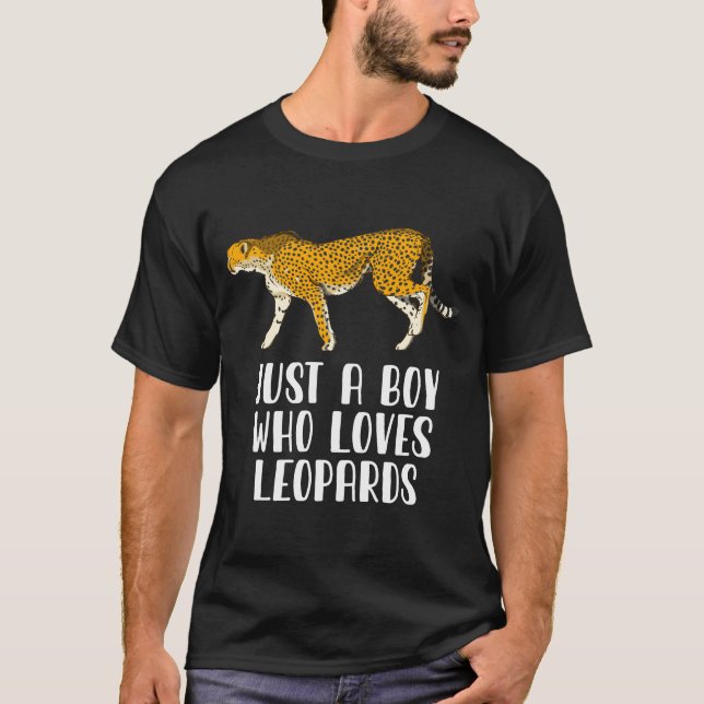 T-shirt Juste un garçon qui aime les léopards (Devant)