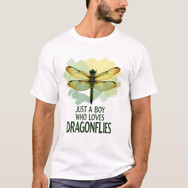 T-shirt Juste un garçon qui aime les libellules. Libellule (Devant)