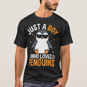 T-shirt Juste Un Garçon Qui Aime Les Manchots Faune Polair