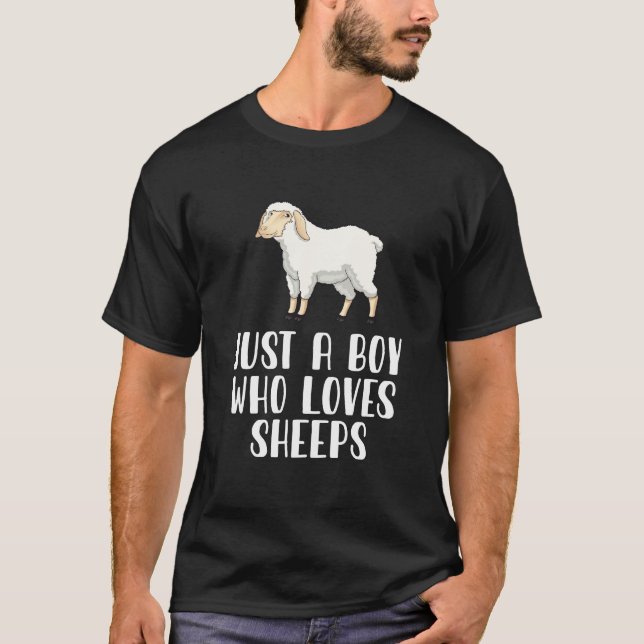 T-shirt Juste un garçon qui aime les moutons (Devant)
