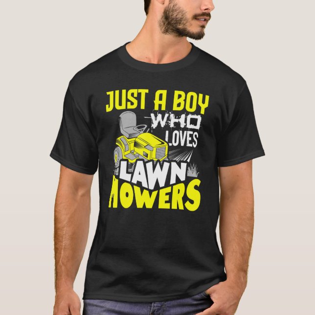 T-shirt Juste Un Garçon Qui Aime Les Mowers De Pelouse Lav (Devant)
