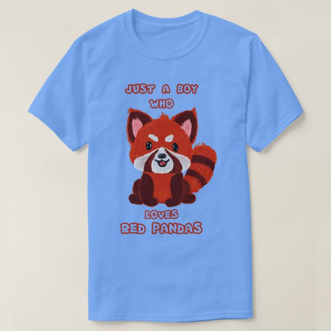 T-shirt Juste Un Garçon Qui Aime Les Pandas Rouges (Design devant)