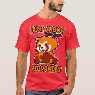 T-shirt Juste un garçon qui aime les pandas rouges 1