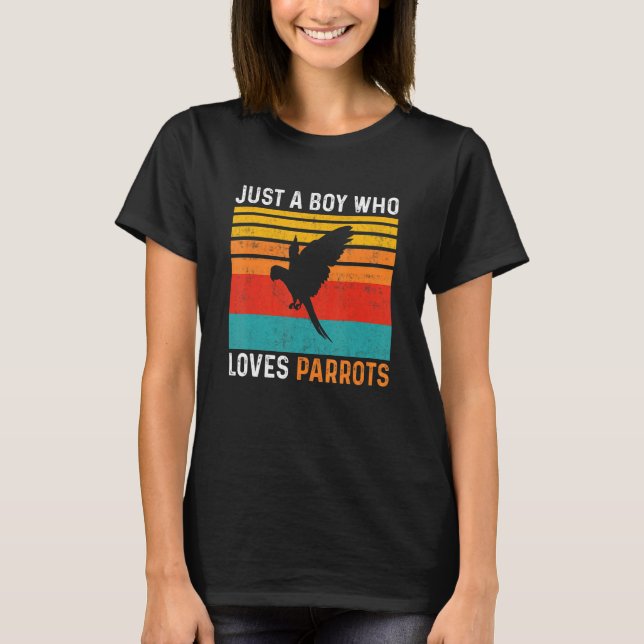 T-shirt Juste un garçon qui aime les perroquets (Devant)