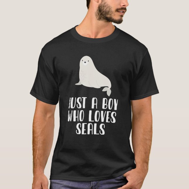 T-shirt Juste un garçon qui aime les phoques (Devant)