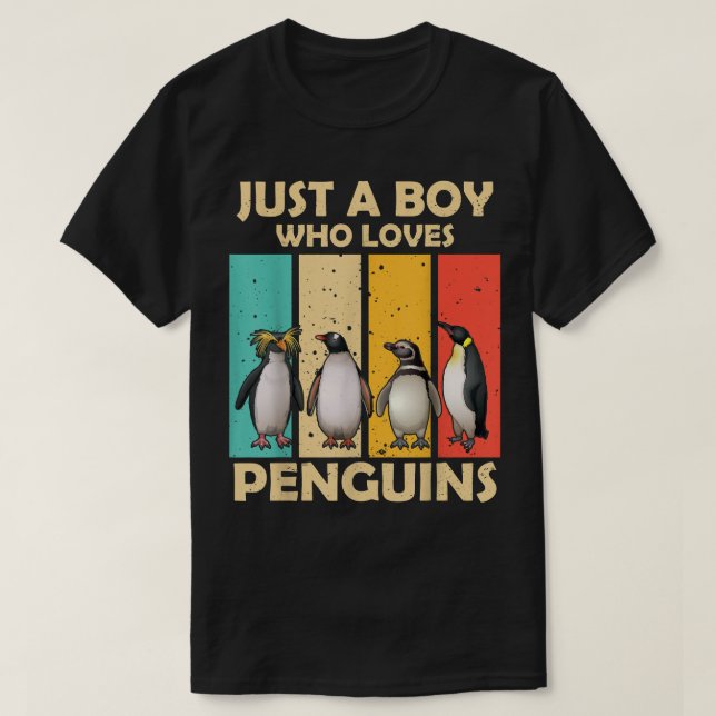 T-shirt Juste Un Garçon Qui Aime Les Pingouins Mignons Pin (Design devant)