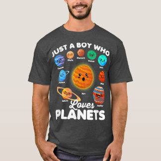 T-shirt Juste un garçon qui aime les planètes s'amuser Sys