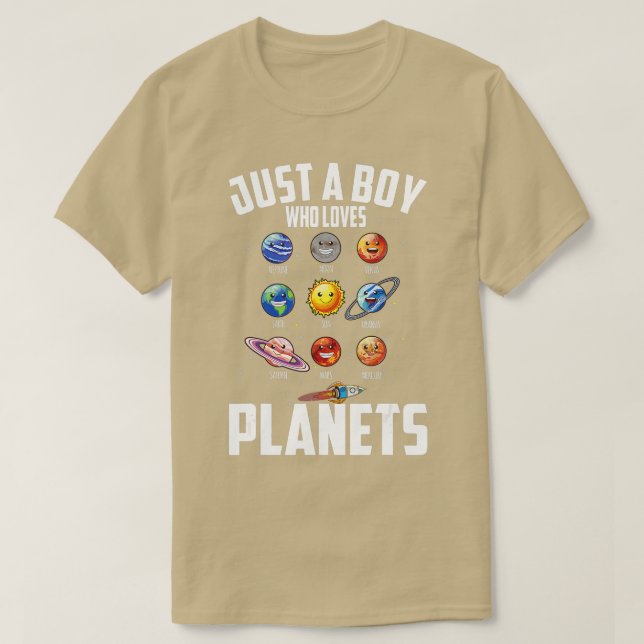 T-shirt Juste un garçon qui aime les planètes Space Sun Pl (Design devant)