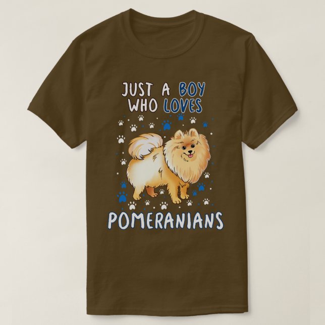 T-shirt Juste Un Garçon Qui Aime Les Poméraniens (Design devant)