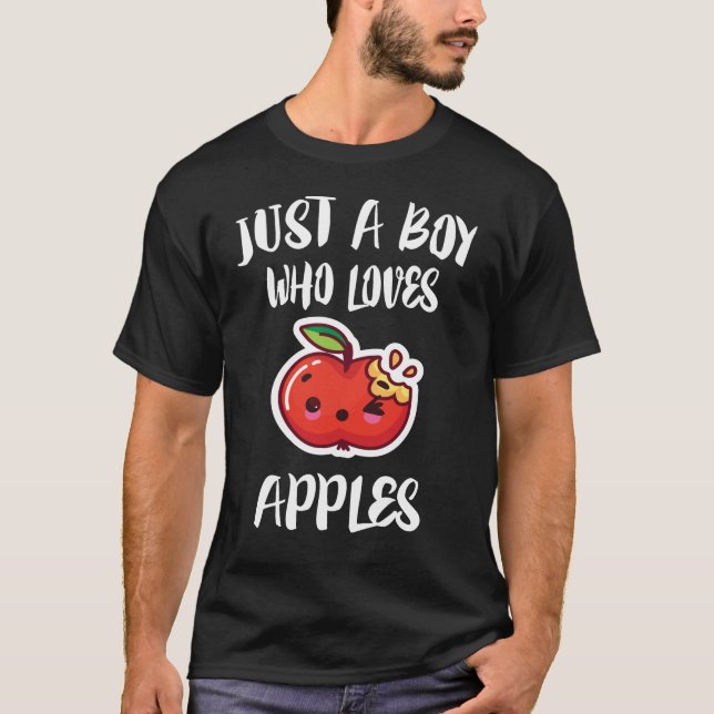 T-shirt Juste un garçon qui aime les pommes (Devant)