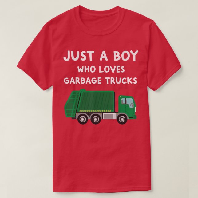 T-shirt Juste Un Garçon Qui Aime Les Poubelles Trucks Drôl (Design devant)