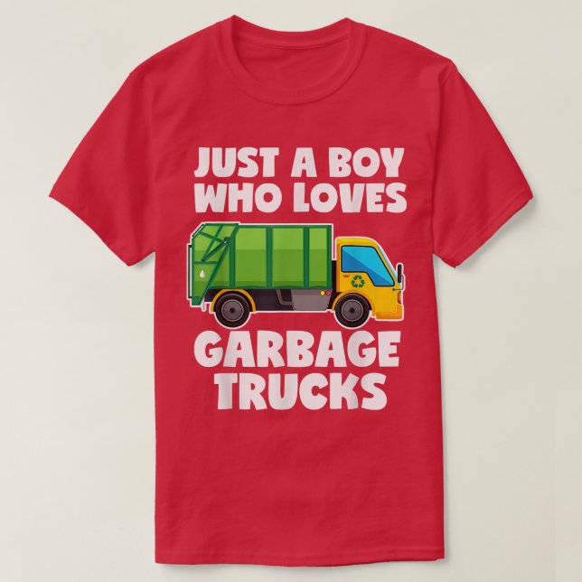 T-shirt Juste Un Garçon Qui Aime Les Poubelles Trucks Drôl (Design devant)