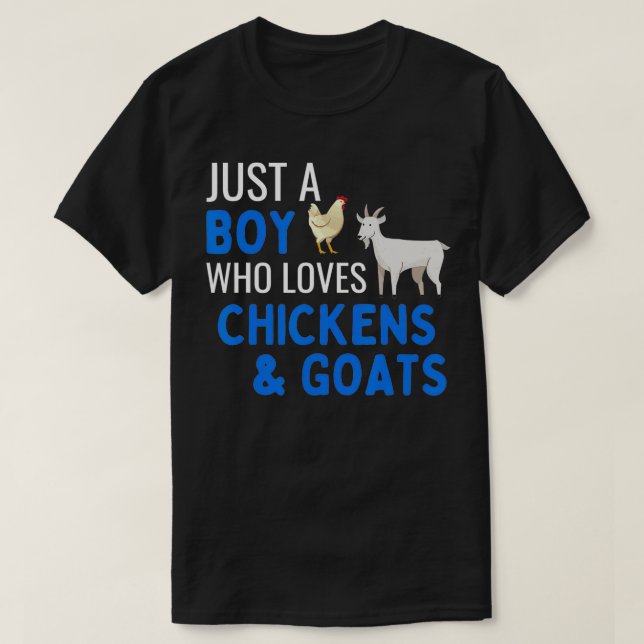 T-shirt Juste Un Garçon Qui Aime Les Poulets Et Les Chèvre (Design devant)