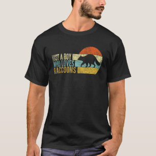 T-shirt Juste un garçon qui aime les ratons laveurs Raton