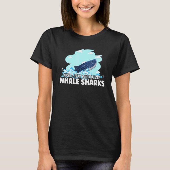 T-shirt Juste un garçon qui aime les requins baleines pour (Devant)