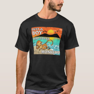 T-shirt Juste Un Garçon Qui Aime Les Singes Mens Animal Re