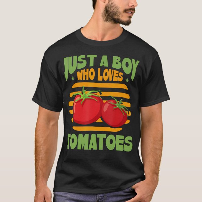 T-shirt Juste un garçon qui aime les tomates (Devant)