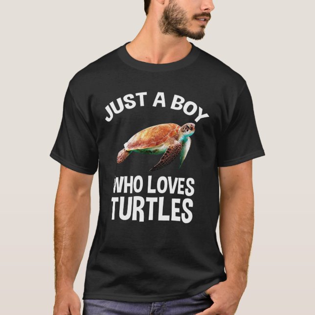 T-shirt Juste un garçon qui aime les tortues (Devant)