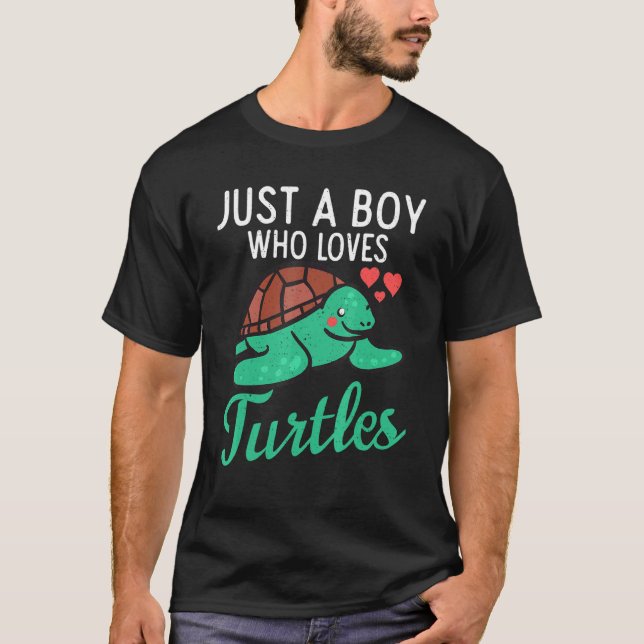 T-shirt Juste Un Garçon Qui Aime Les Tortues Animaux Aquat (Devant)
