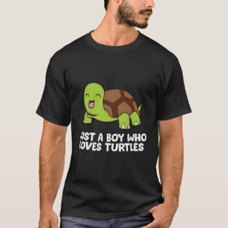T-shirt Juste Un Garçon Qui Aime Les Tortues Cartoon Sea T