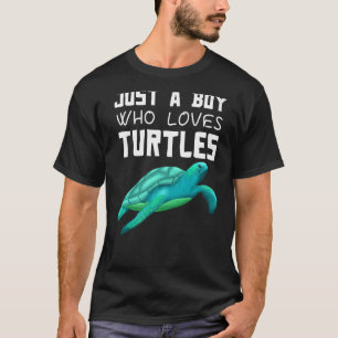 T-shirt Juste un garçon qui aime les tortues futur Marine
