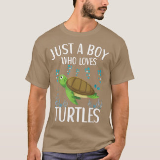 T-shirt Juste Un Garçon Qui Aime Les Tortues Mignonnes Tor