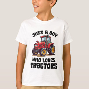 T-shirt Juste un garçon qui aime les tracteurs