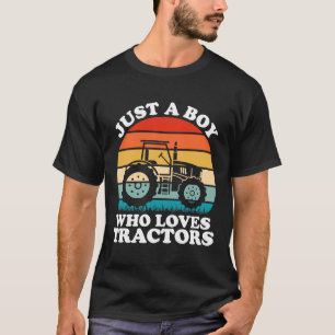 T-shirt Juste un garçon qui aime les tracteurs