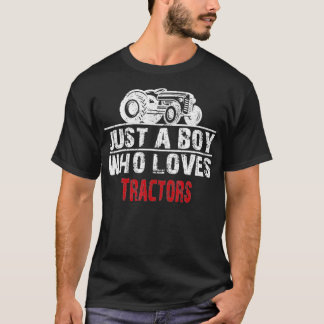 T-shirt Juste un garçon qui aime les tracteurs Agriculture