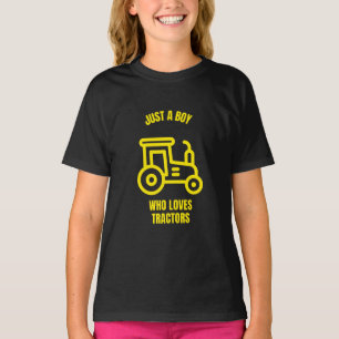 T-shirt Juste un garçon qui aime les tracteurs drôle fer