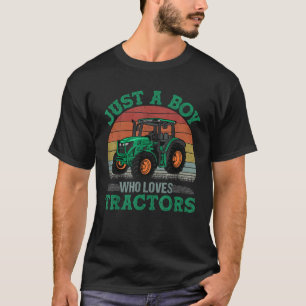 T-shirt Juste Un Garçon Qui Aime Les Tracteurs Ferme Truck
