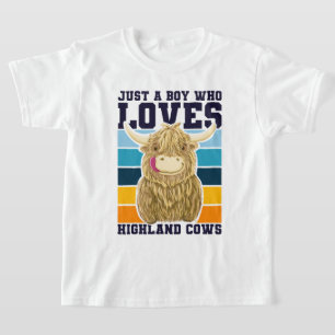 T-shirt Juste Un Garçon Qui Aime Les Vaches Highland