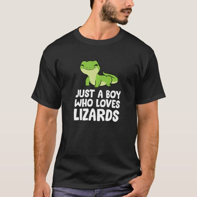 T-shirt Juste un garçon qui aime Lizards Reptiles Lizard B (Devant)