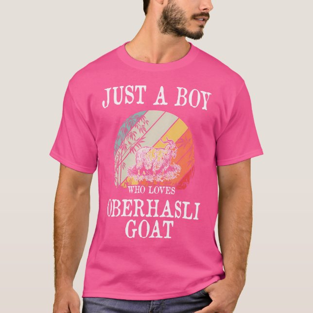 T-shirt Juste un garçon qui aime Oberhasli chèvre (Devant)