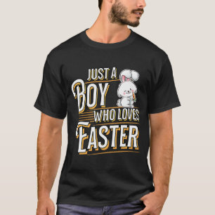 T-shirt Juste Un Garçon Qui Aime Pâques Joyeux Rabbit De P