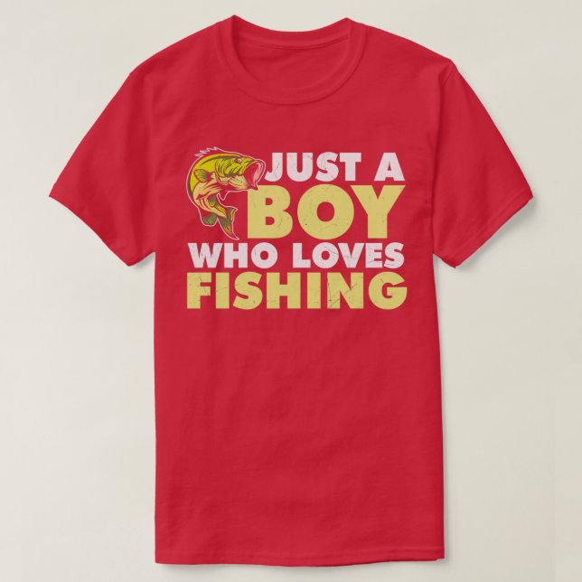 T-shirt Juste un garçon qui aime pêcher (Design devant)