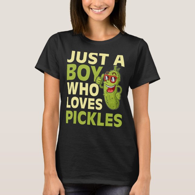 T-shirt Juste un garçon qui aime Pickles Jar Pickle Cucumb (Devant)