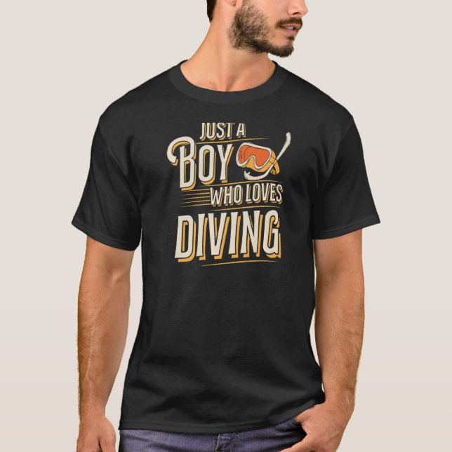 T-shirt Juste Un Garçon Qui Aime Plonger Divemaster Plonge (Devant)