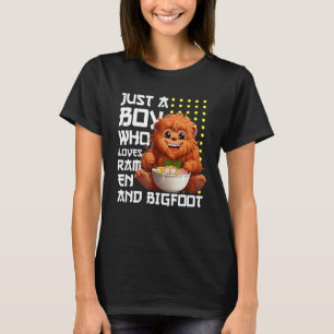 T-shirt Juste un garçon qui aime Ramen et Bigfoot Merch Ad