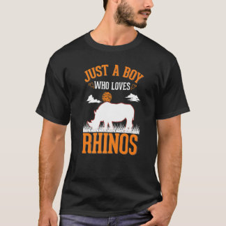 T-shirt Juste un garçon qui aime Rhinos Rhinoceros