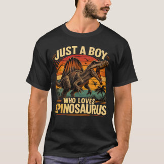 T-shirt Juste un garçon qui aime Spinosaurus dinosaure rét