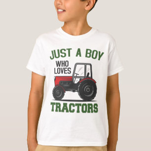 T-shirt Juste un garçon qui aime Tracteurs Anniversaire de