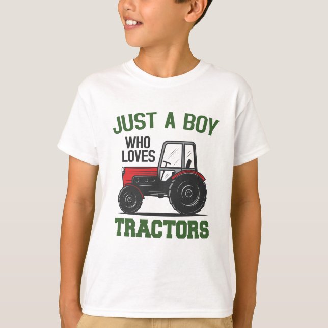 T-shirt Juste un garçon qui aime Tracteurs Anniversaire de (Devant)